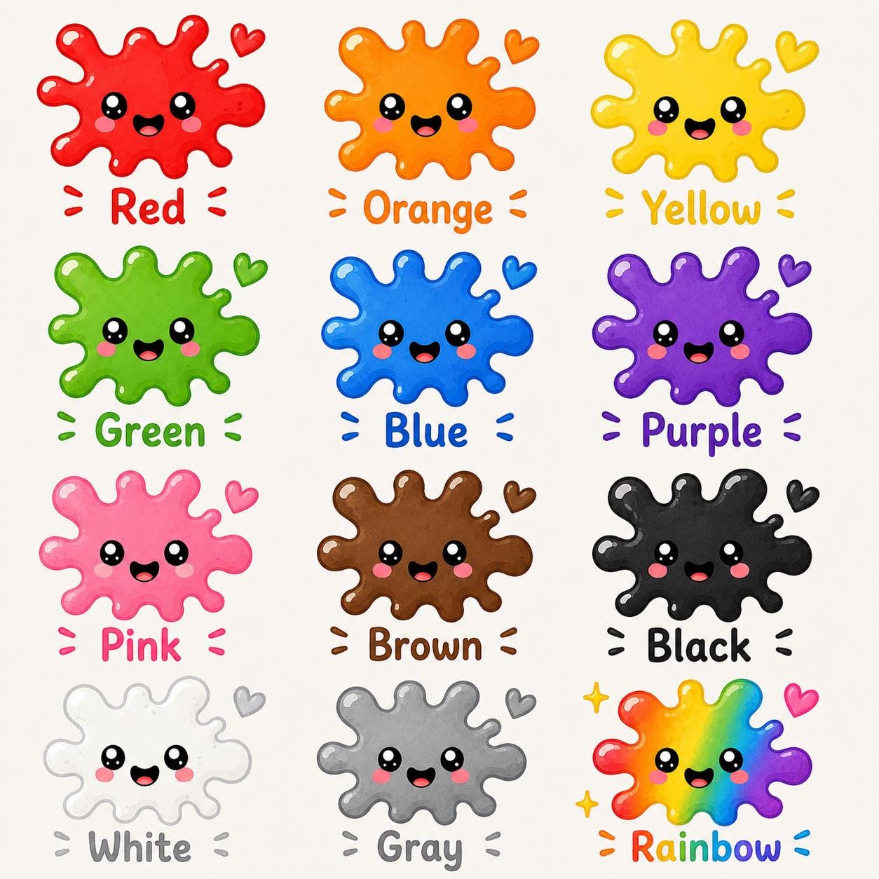Colours Learning Poster | Cute Educational Nursery Wall Art | Preschool ...