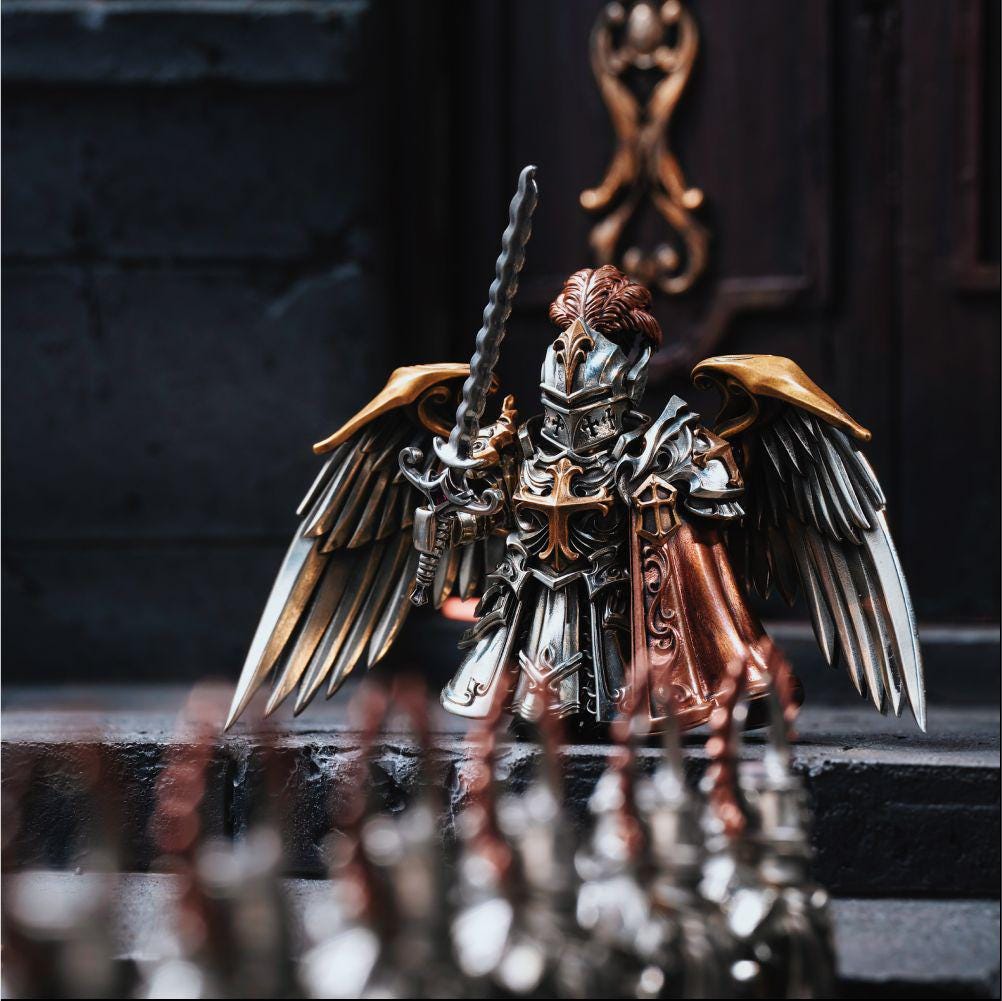 Crimson Templar Figurine, Magnetic Action Figure, Toy for Men