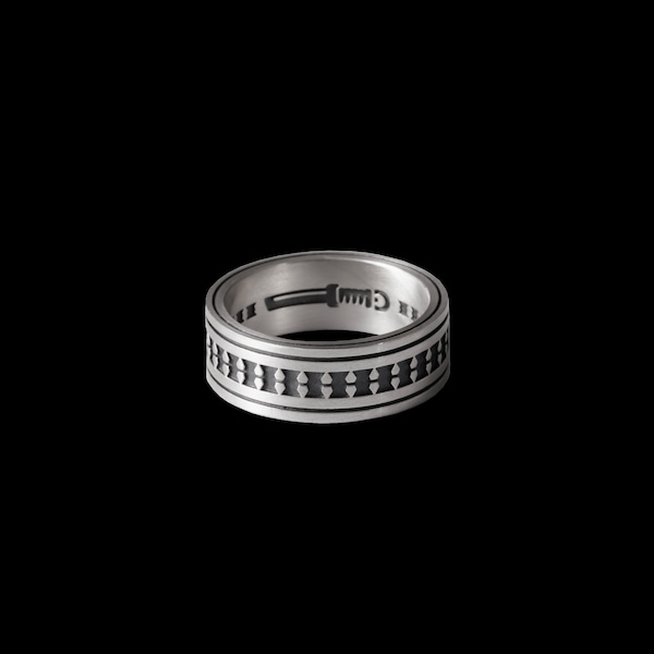 Bague en argent motif victoire de la dynastie Han. Bague en argent. Cadeau pour lui. Cadeau fait main. Art oriental