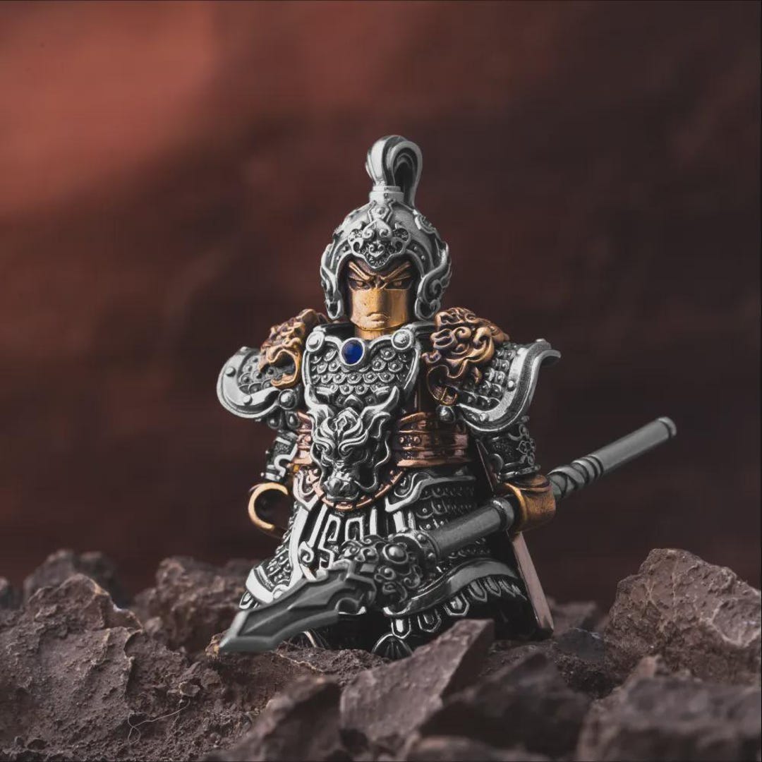 Zhao Yun Figurine in White Bronze, Three Kingdoms Chinese Army