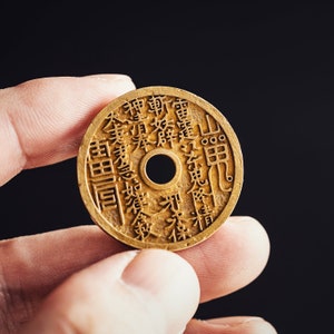 Brass Mountain Ghost Coins. Ancient Coins Pendant. Lucky Pendant. Handmade Gift. Gift for Him/Her. Oriental Art
