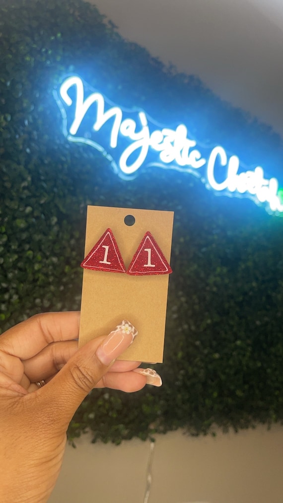 Delta Sigma Theta inspired stud customized earrings