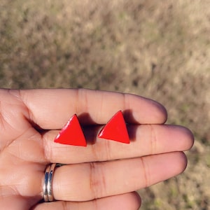 Delta Sigma Theta Inspired Stud Earrings – Red and Pearl Sorority Jewelry – Handmade Gifts for Her – Greek Sorority Accessories