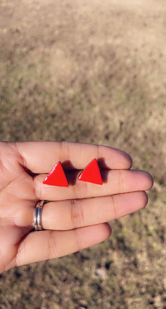 Delta Sigma Theta Inspired Stud Earrings – Red and Pearl Sorority Jewelry – Handmade Gifts for Her – Greek Sorority Accessories