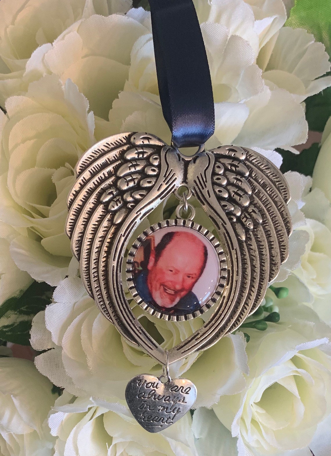 Angel Wings Picture Ornament Remembrance Christmas Bridal Etsy