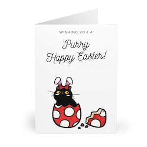 Happy Easter from the cat! Perfect greeting card for the cat lover!