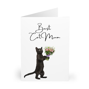 Mother's Day Card with black cats, Best cat Mum card