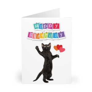 Carte De Joyeux Anniversaire Avec Chats Carte Danniversaire Etsy France