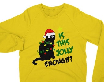 Christmas jumper cats, black cat festive sweatshirt