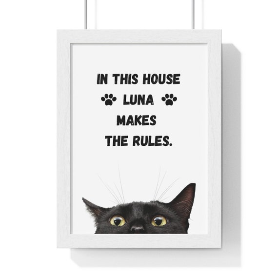Gatto nero divertente personalizzato, Poster per gatti neri, Arte