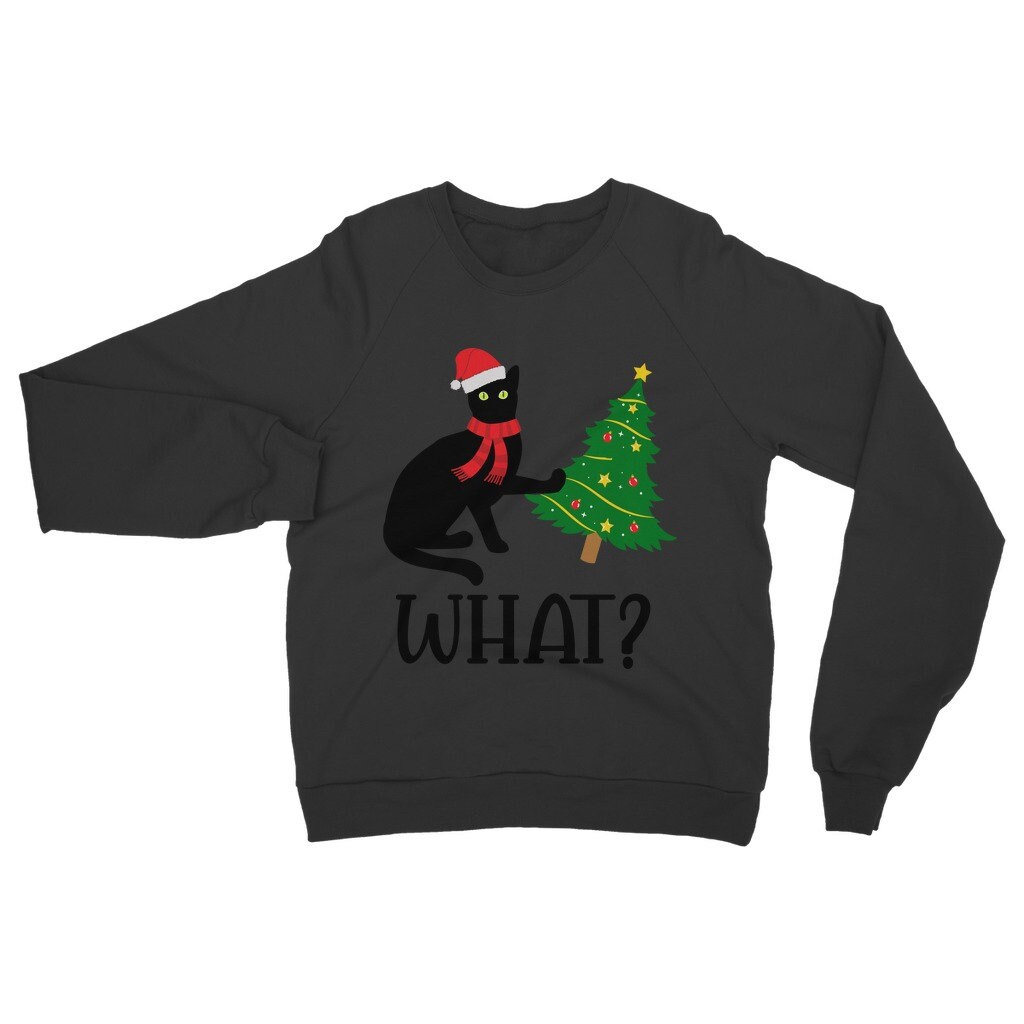 Christmas Jumper Cats Black Cat Festive Sweatshirt What Etsy UK