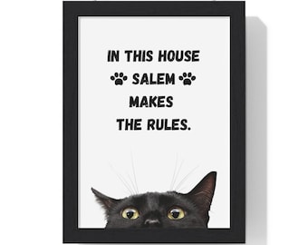 Schwarze Katze Ritter, Süße Katze mit Rüstung und einem Schwert Druck,  Haustier Lustiges Portrait, Entzückende Wohndekor Geschenkidee - .de