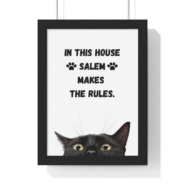 Personalised Funny Black cat, Black Cat Poster, Cat Art,Cat Gifts, Cat Present, Cat Lovers Gift, Birthday, Funny Cat Gifts, Cat Art, Print
