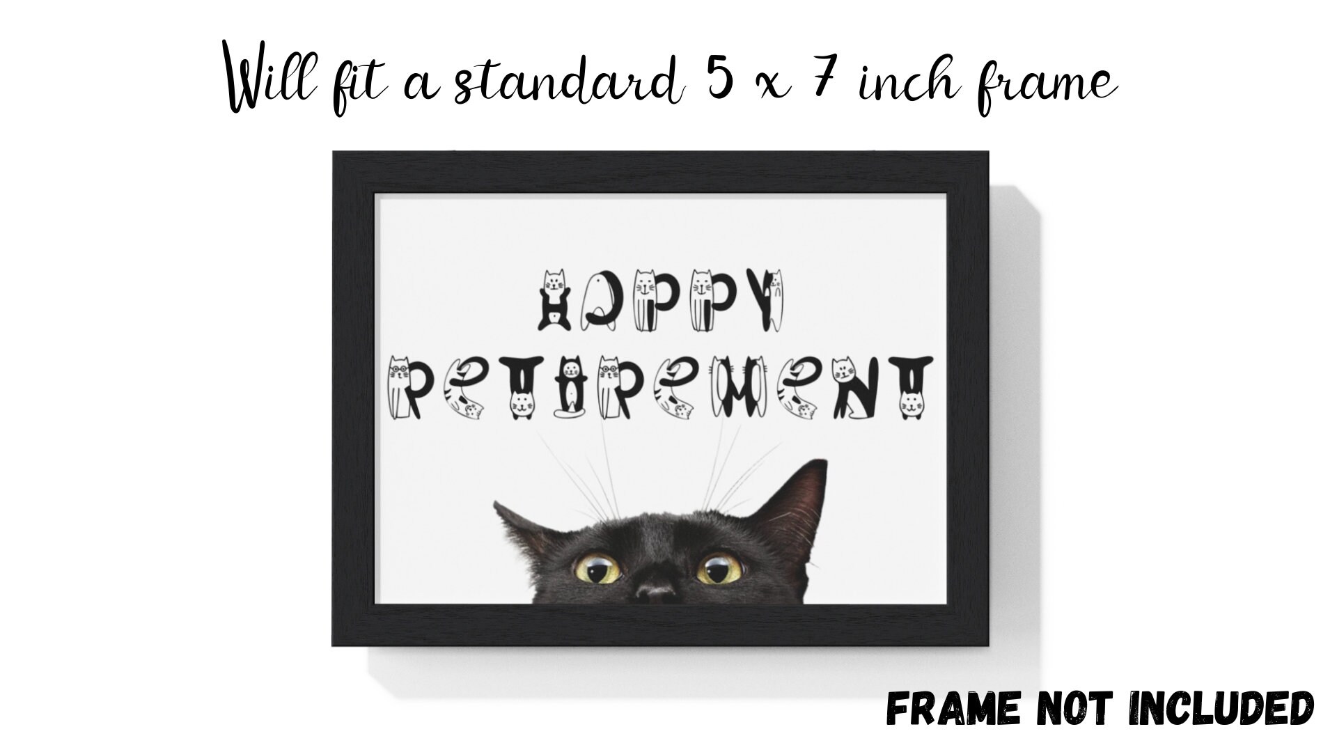 Retirement Card With Black Cat Happy Retirement Card From the Etsy UK