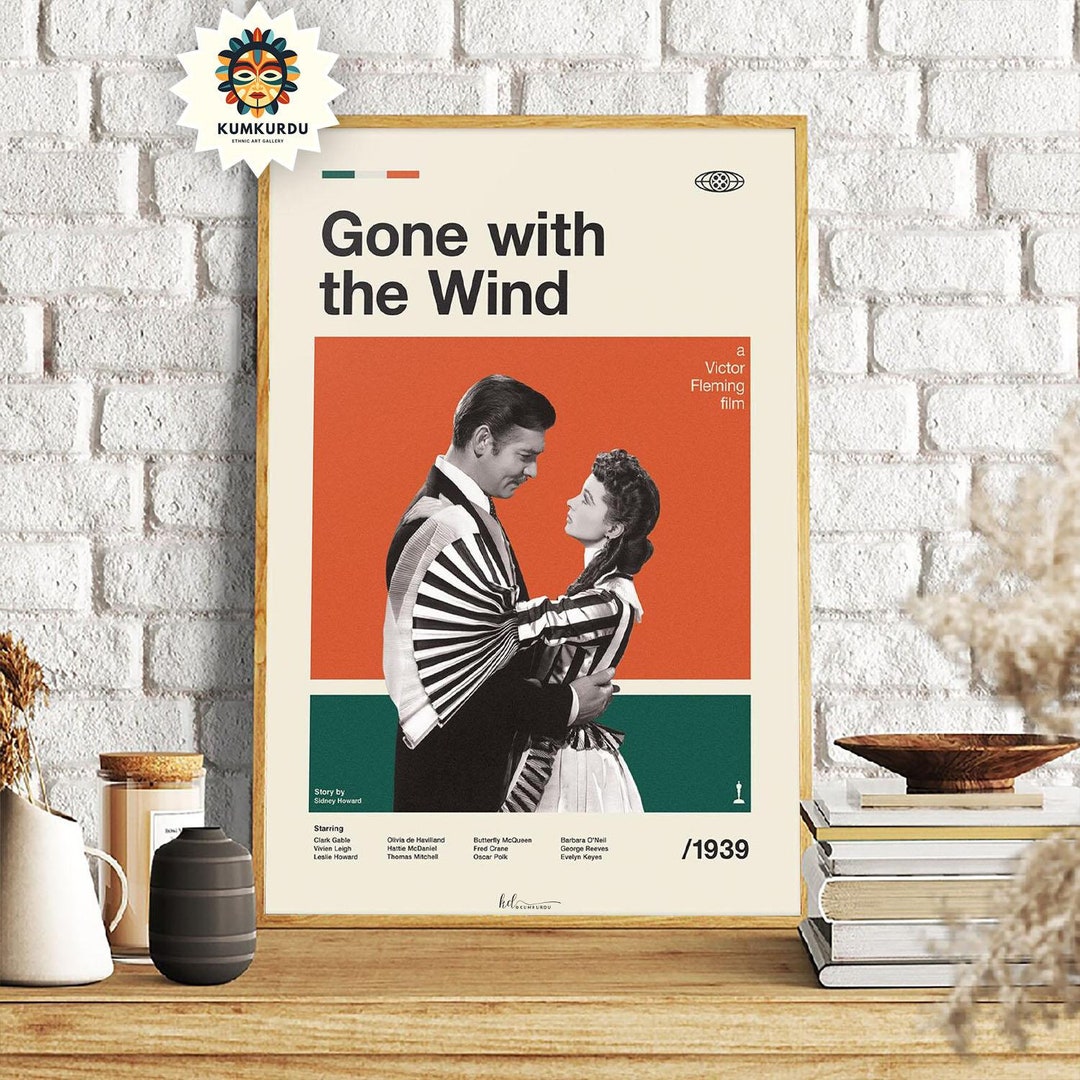 Gone With the Wind Mid Century Modern Movies Poster Retro Etsy