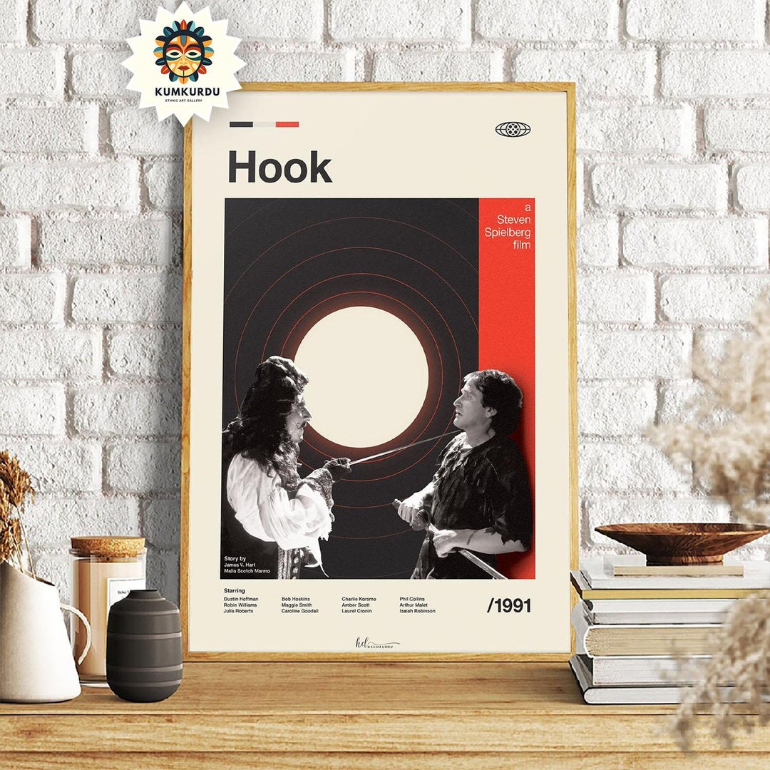 Hook Mid Century Modern Movies Poster Retro Movie Print Etsy