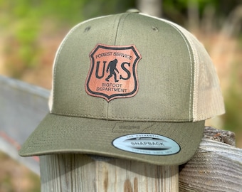 Bigfoot Forest Department Faux Leather | SnapBack Hat | Father’s Day Gift