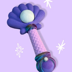 Clicky Mermaid Wand Keychain | Clicky Desk Fidget | Keyboard Fidget | Sensory Toy | Sea Shell Wand  | Summer Clicky