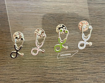 Stethoscope Pin | Enamel Pins | Lapel Pin | Pin for Badge Buddy | Nurse Pins