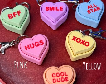 CUSTOM Conversation Hearts Clicky Keychain Fidget | Keyboard