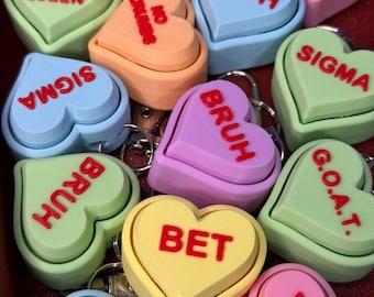 Gen Z Slang Conversation Hearts Clicky Keychain Fidget | Keyboard