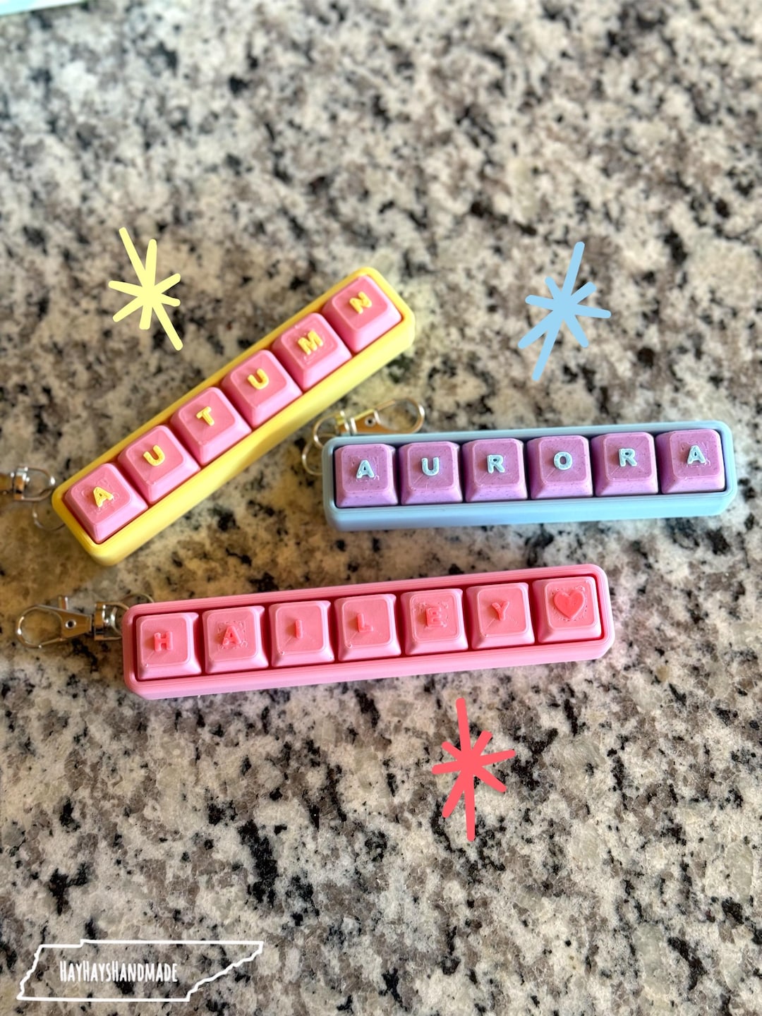Click Fidget Keychain Custom Custom Worded Clicky Keychain | Clicky Name Fidget | Personalized ...