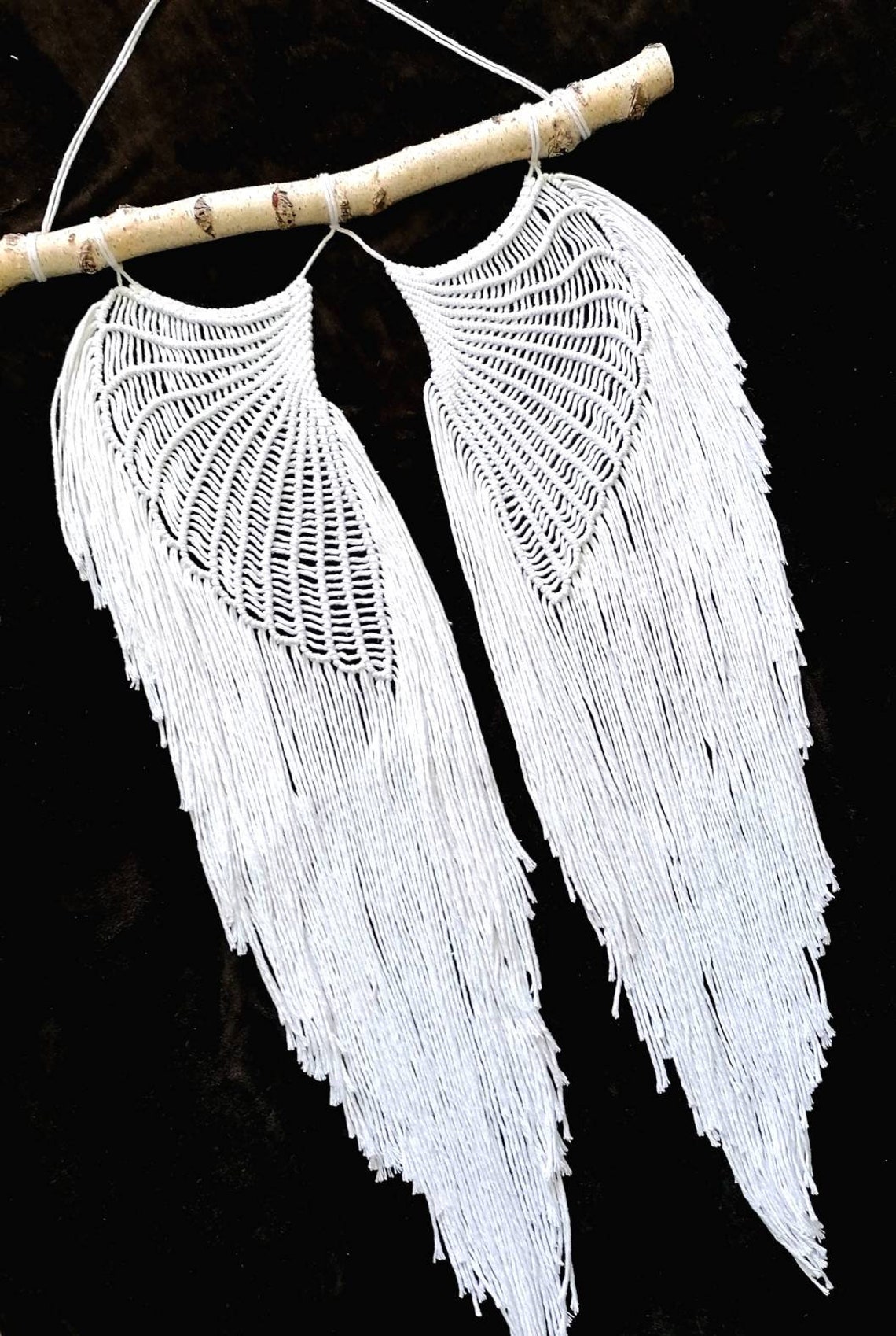 Macrame Angel Wings BOHO Art Deco macrame wall hanging Wall Etsy