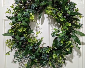 Entryway Wreath Farmhouse Summer Wreath Lambs Ear Wreath Eucalyptus Wreath Year Round Wreath Front Door Wreath BEST SELLER