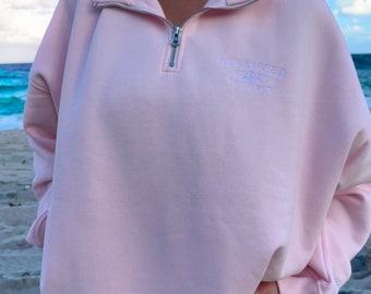 Light Pink Quarter-Zip Sweatshirt