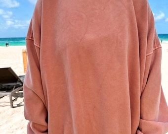 Vintage Orange Washed Basic Blank Sweatshirt