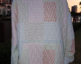 Gewatteerde pastelkleurige hoodie