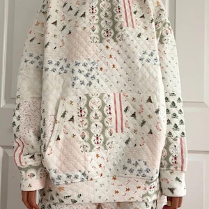 Christmas Holiday Quilted Hoodie
