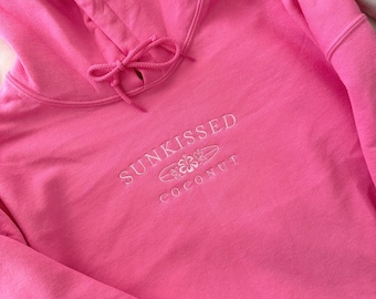 Pink Embroider Sunkissedcoconut Hoodie