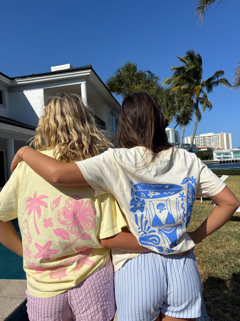 Ivory Blue Swim And Surf Comfort Colors Tee