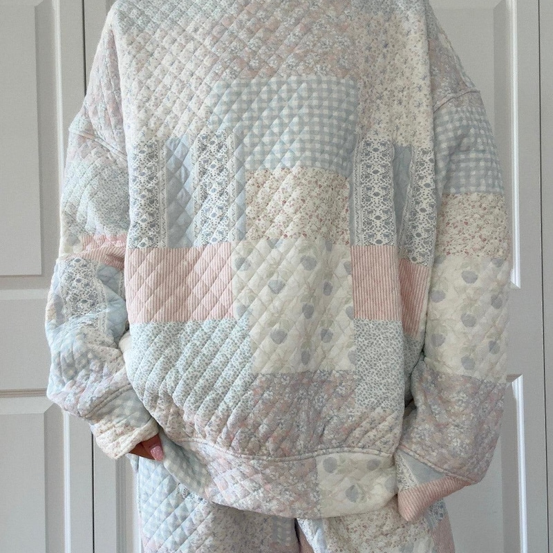 Patchwork Mock Neck Sweatshirt