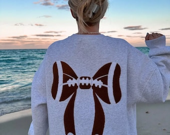 Football Bows Embroider Sweatshirt