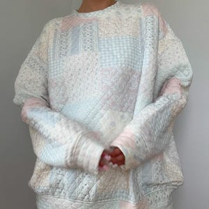 Shades Of Blue Quilted Pastel Sweatshirt
