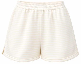 Baby Yellow and White Big Striped Shorts