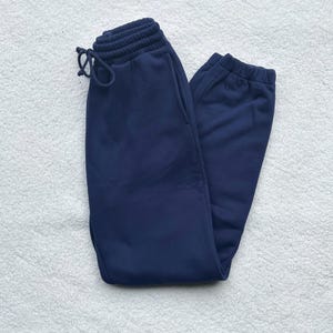 Navy Blue Basic Blank Jogger Sweatpants