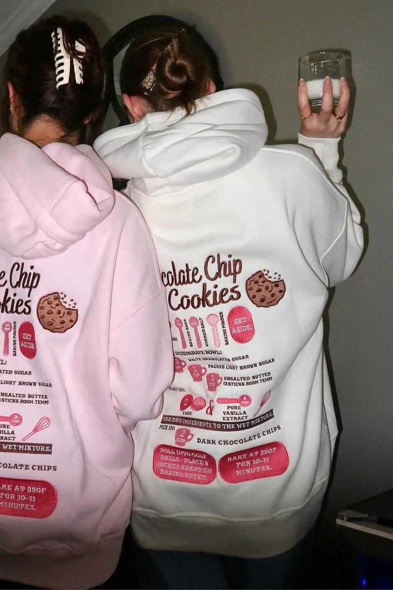 Chocolate Chip Cookie Recipe Embroider Hoodie