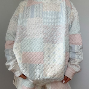 Shades Of Blue Quilted Pastel Sweatshirt