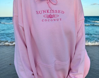 Tana Light Pink Embroider Sunkissedcoconut Hoodie