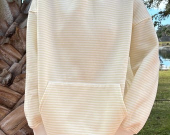 Baby Yellow and White Big Striped Hoodie