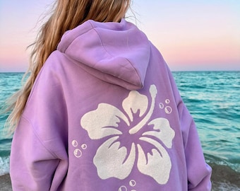 Hibiscus Flower Towel Embroider Hoodie