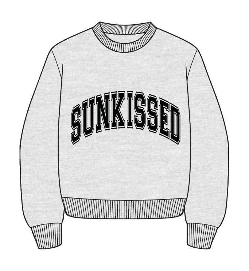Sunkissed Varsity Hoodie – Pearl Grey Embroidered Sweatshirt, Coastal Oversized Hoodie