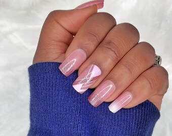 Nude Shimmer Nails - Etsy