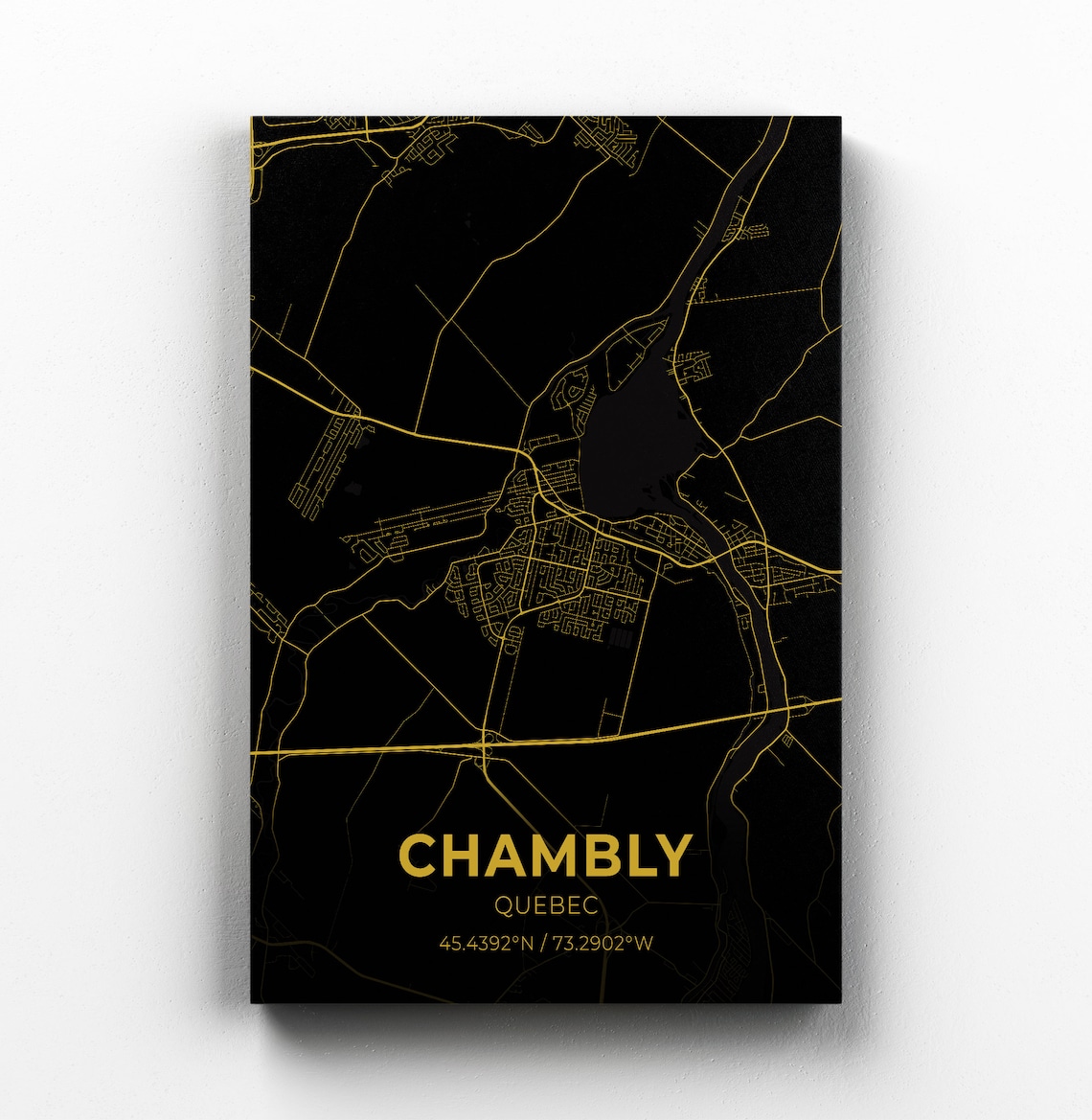 Chambly Quebec City Map Canvas Art / City Map Art / City Map Etsy