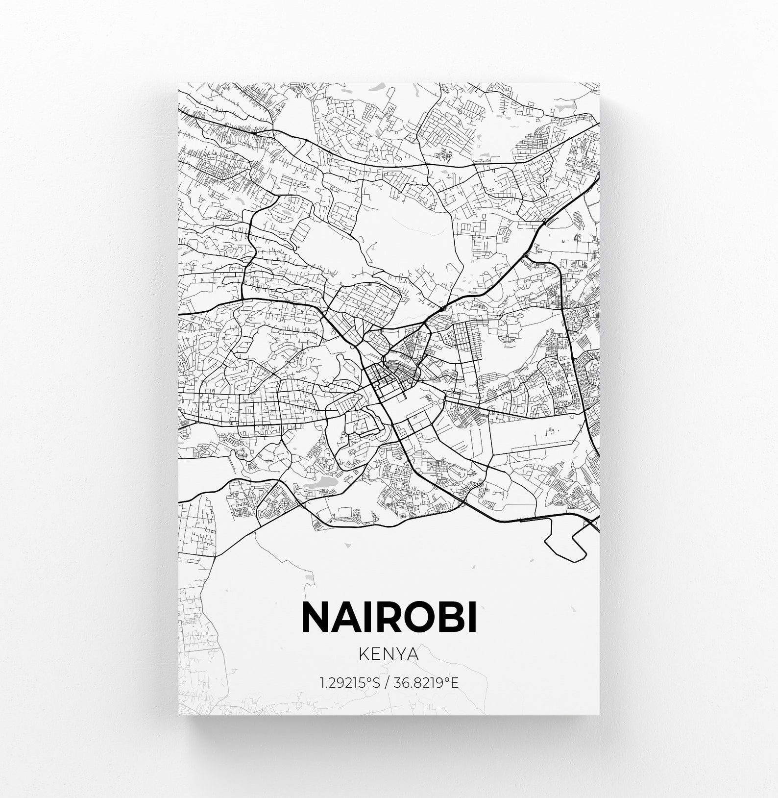Nairobi Kenya City Map Canvas Art / City Map Art / City Map | Etsy