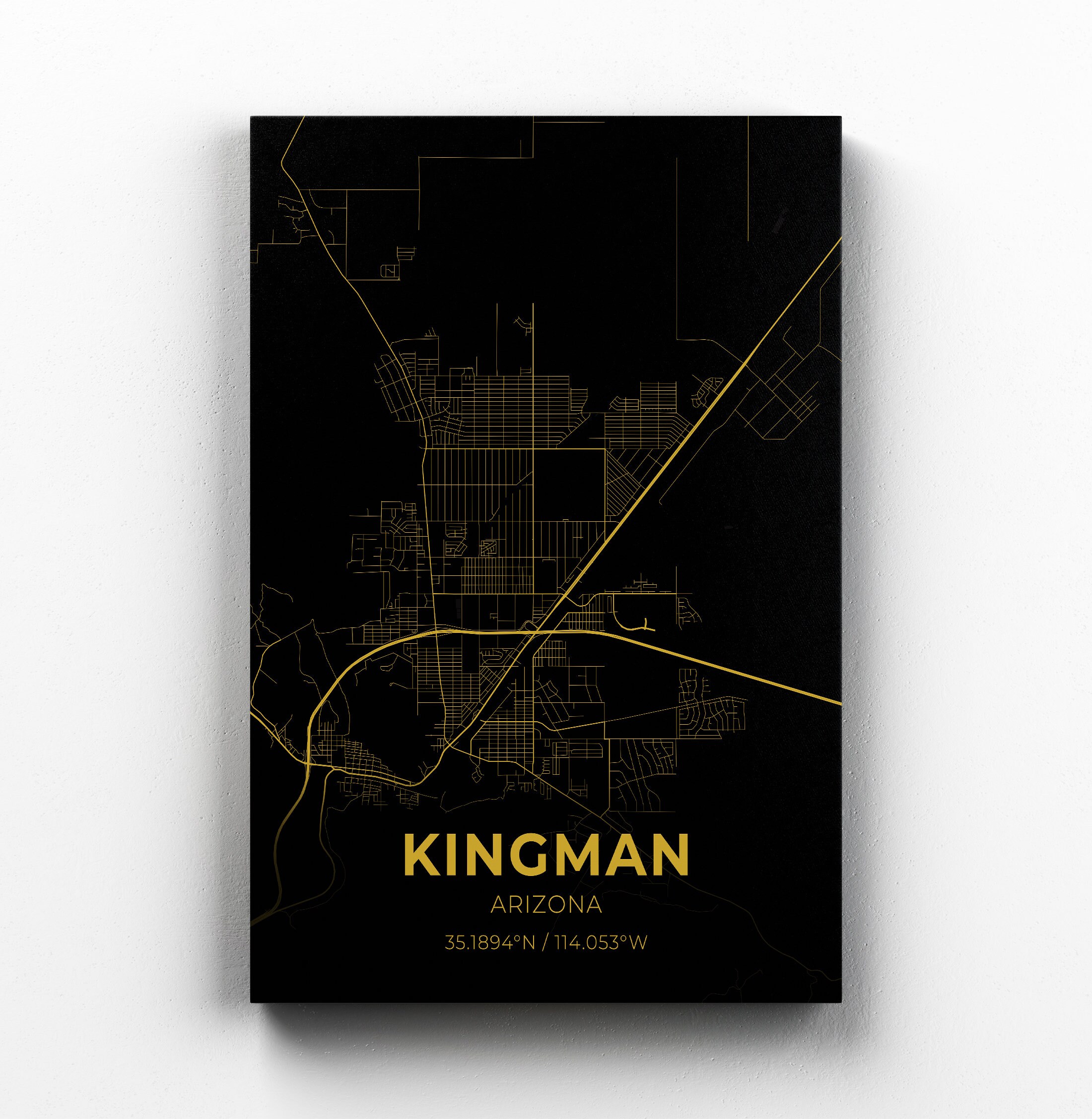 Kingman Arizona City Map Canvas Art / City Map Art / City Map | Etsy