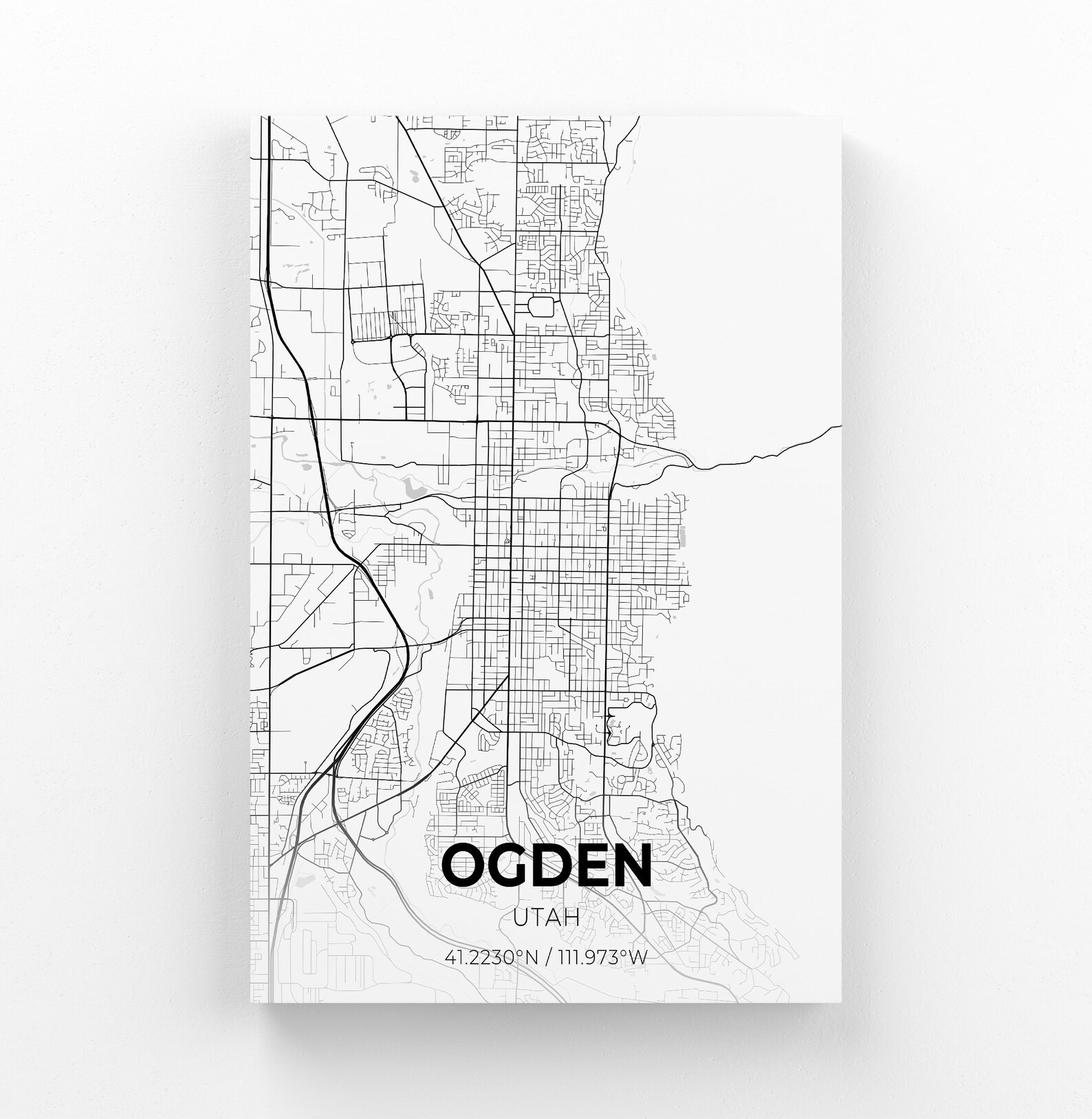 Ogden Utah City Map Canvas Art / City Map Art / City Map Print | Etsy
